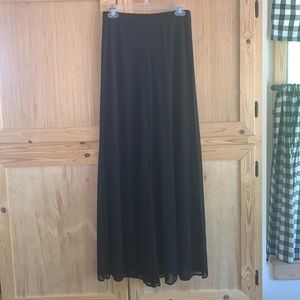 Connected Apparel black sheer overlay dressy career boho hippy pants size S.